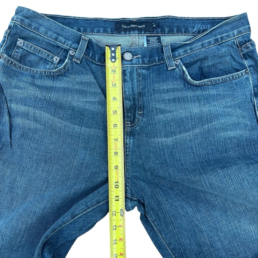 Calvin Klein Vintage Y2K Jeans Women's Flare 17N Blue Faded WB94A22 Size 16 L30 - Picture 9 of 13